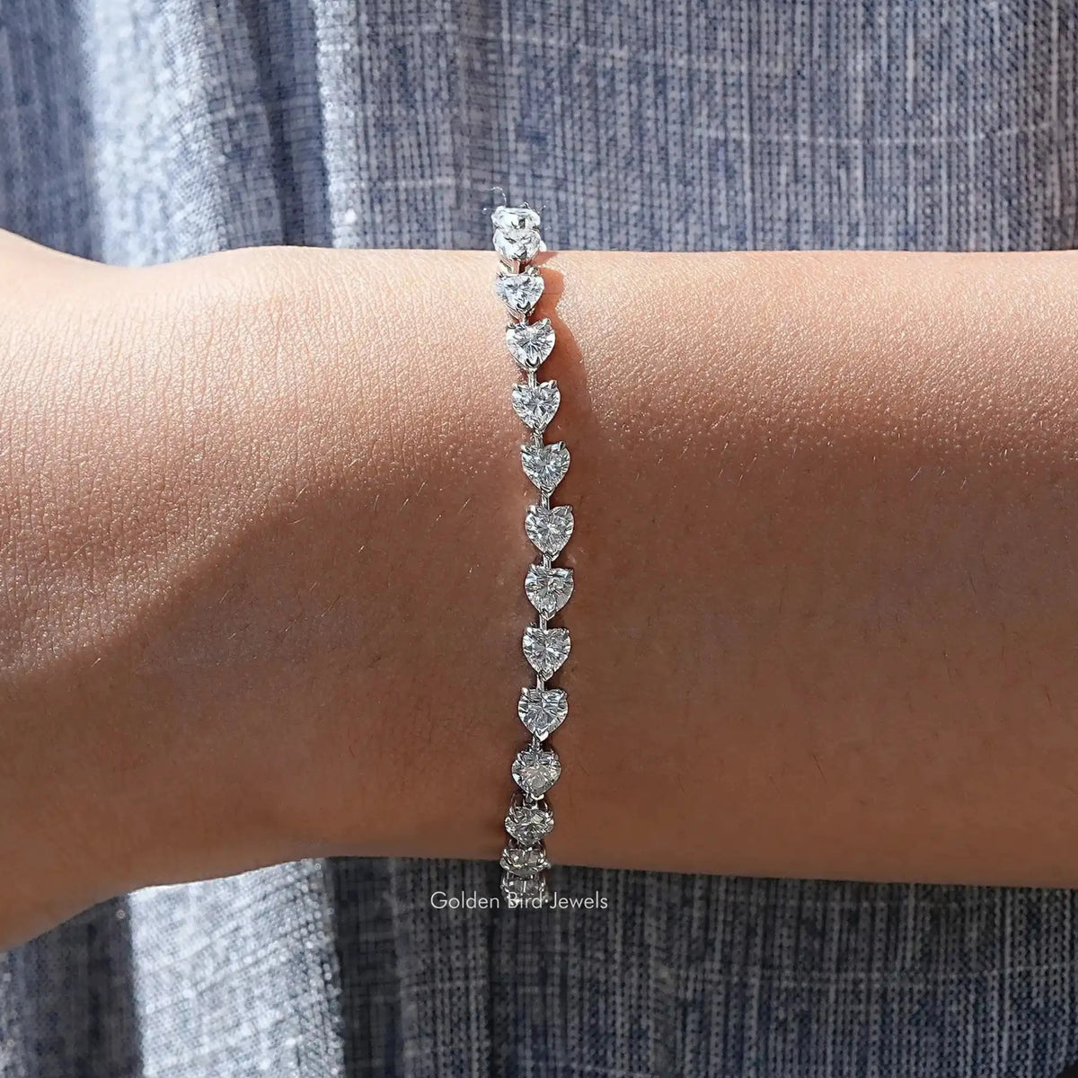 Heart Shape Moissanite Tennis Bracelet