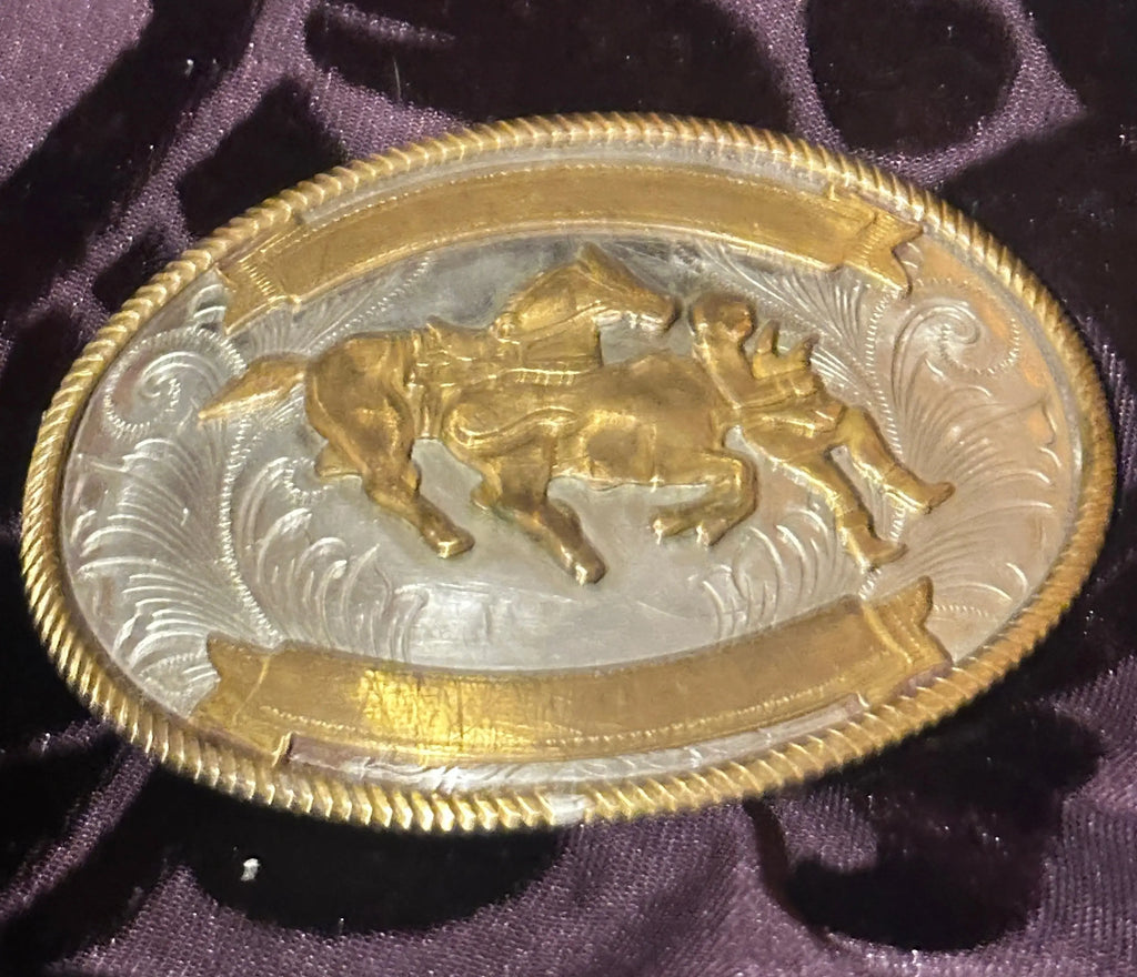 Cowboy style country, custom belt, buckle, made of fine silver and gold plate ￼ Great Shopping 4You