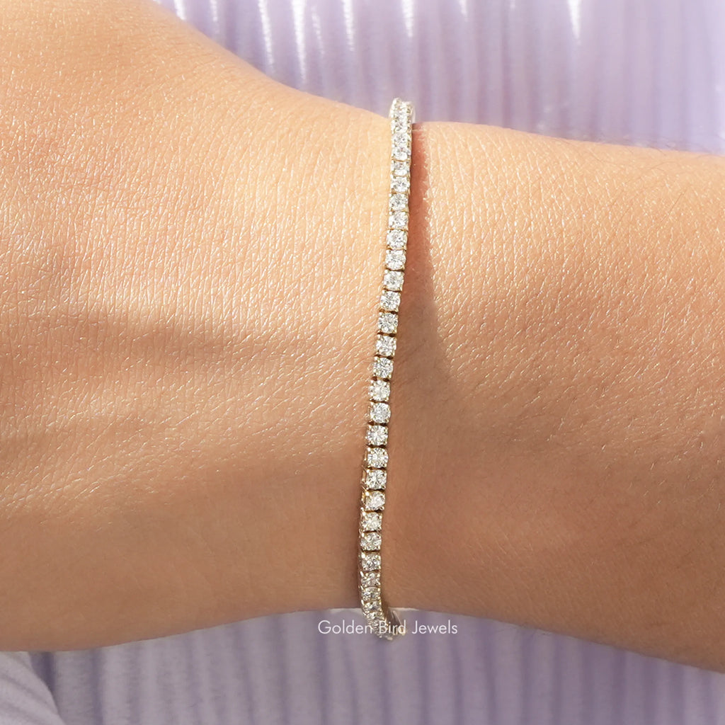 Round Cut Lab Diamond Tennis Bracelet