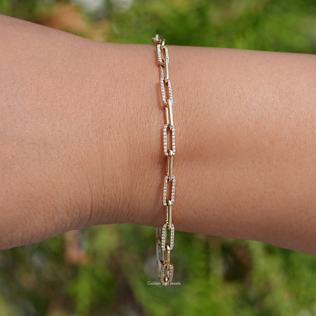 Round Cut Lab Grown Diamond Link Bracelet