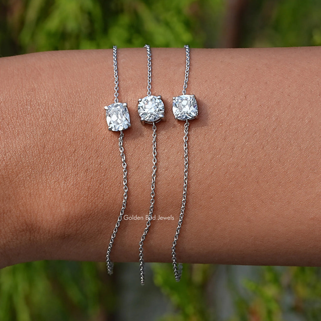 Multi Shape Diamond Delicate Chain Bracelet