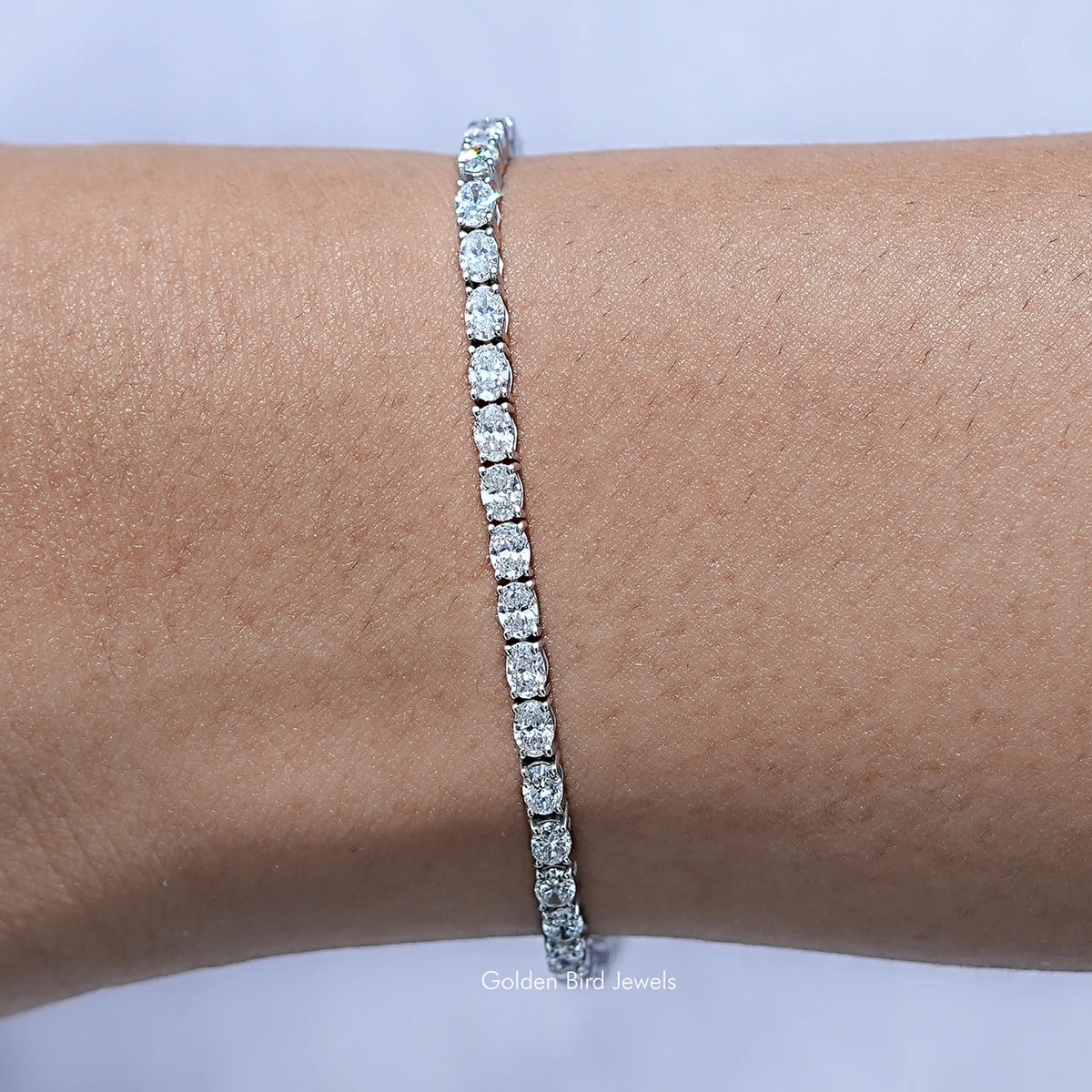 Oval Cut Lab Diamond Tennis Bracelet
