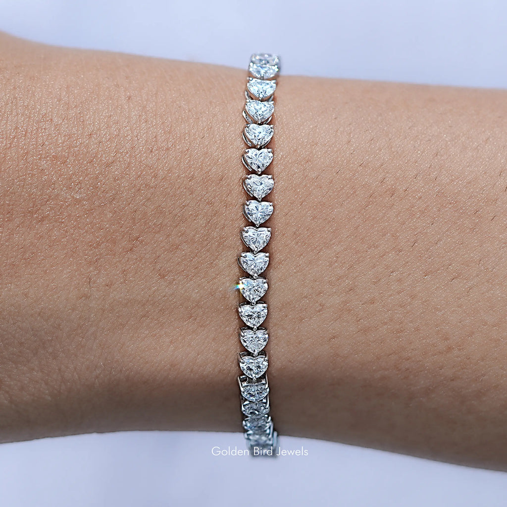 Heart Shaped Lab Diamond Tennis Bracelet