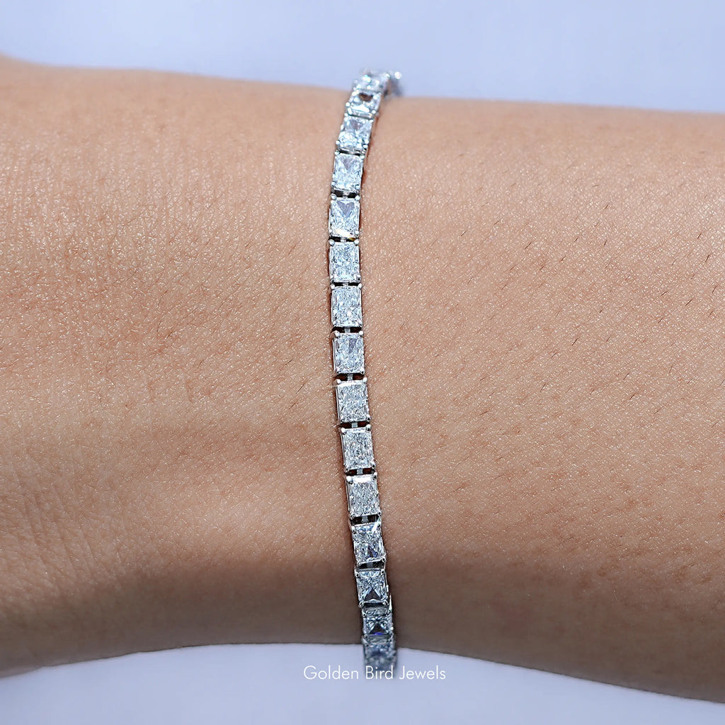 Radiant Cut Lab Grown Diamond Tennis Bracelet