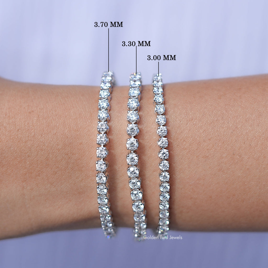 Round Cut Lab Grown Diamond Tennis Bracelet