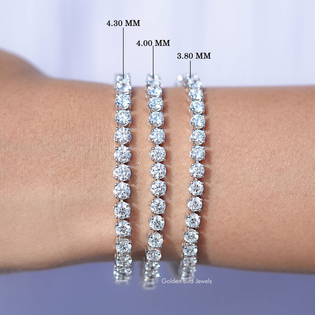 Round Cut Eco Friendly Diamond Tennis Bracelet