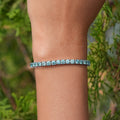 Blue Round Cut Moissanite Tennis Bracelet