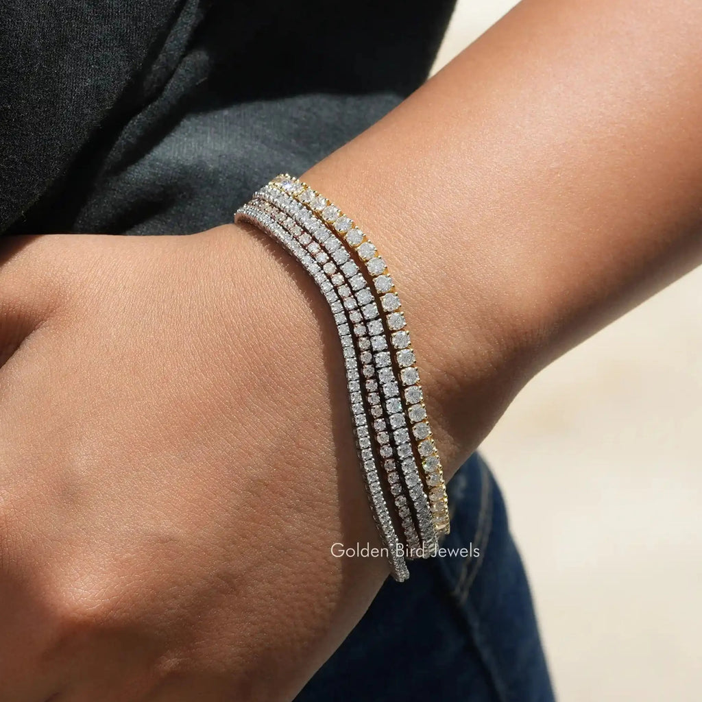 Round Cut Moissanite Tennis Wedding Bracelet