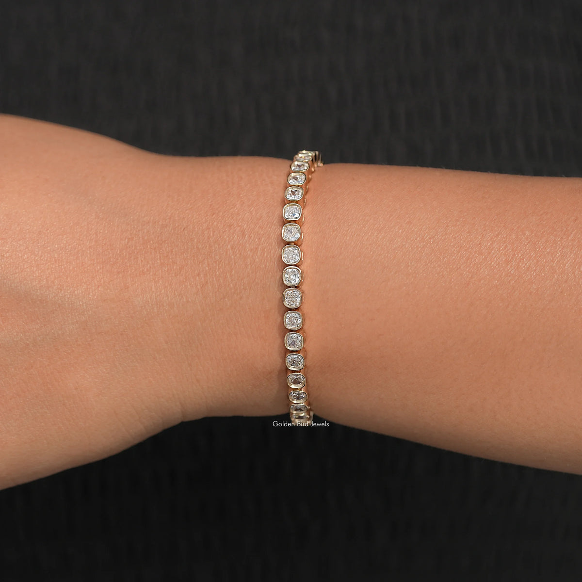 Square Cushion Lab Diamond Tennis Bracelet
