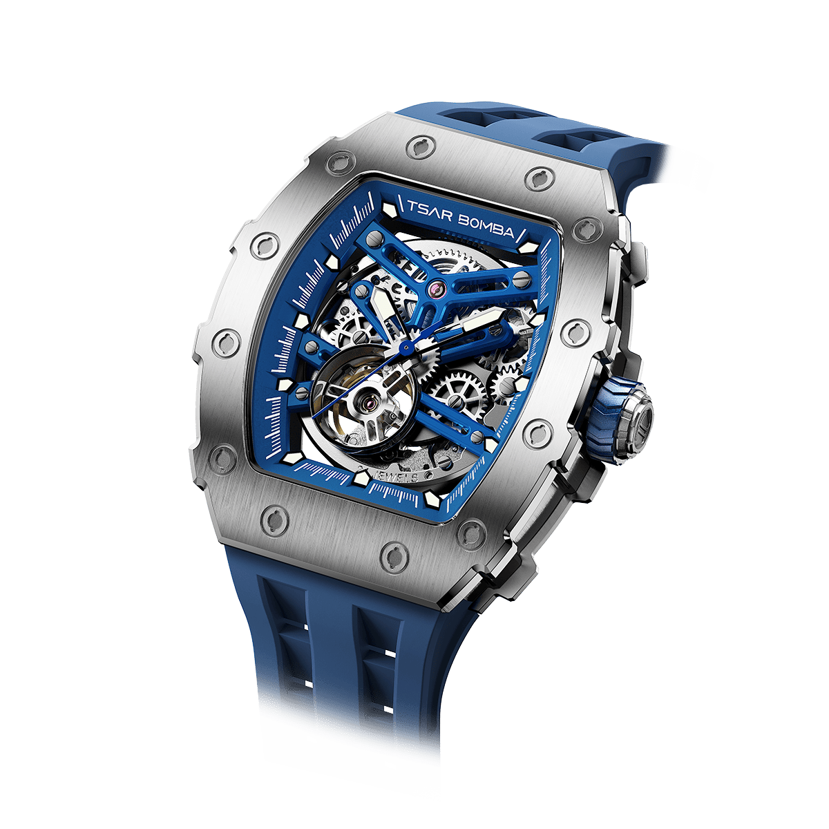 Elemental-TB8208A（Ship from US） - Silver Blue Tsarbomba Watch