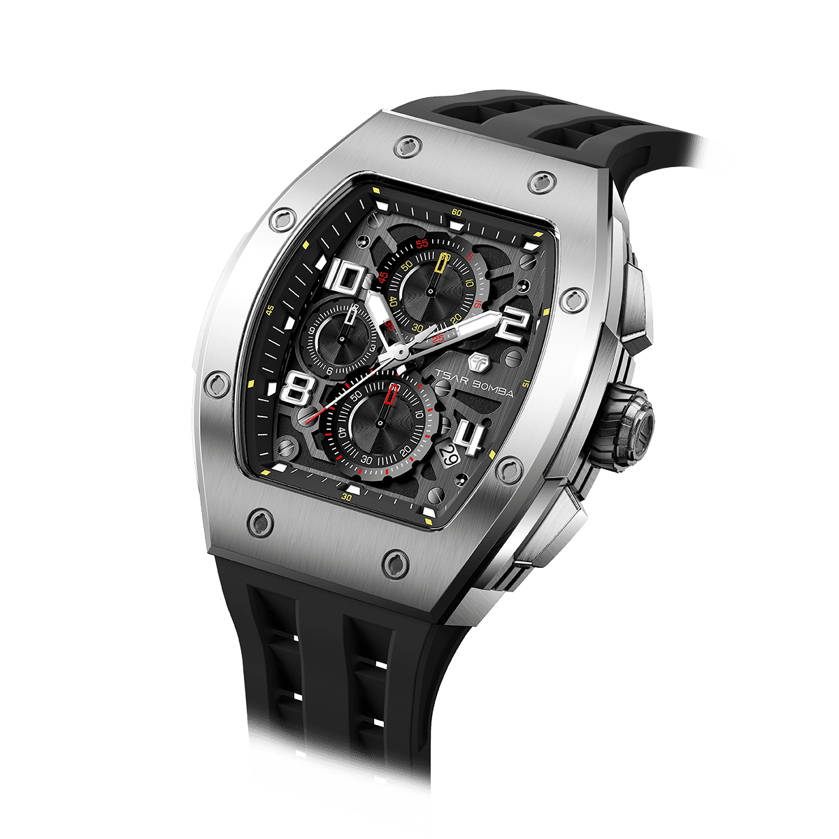 Elemental-TB8224Q - Silver Black Tsarbomba Watch