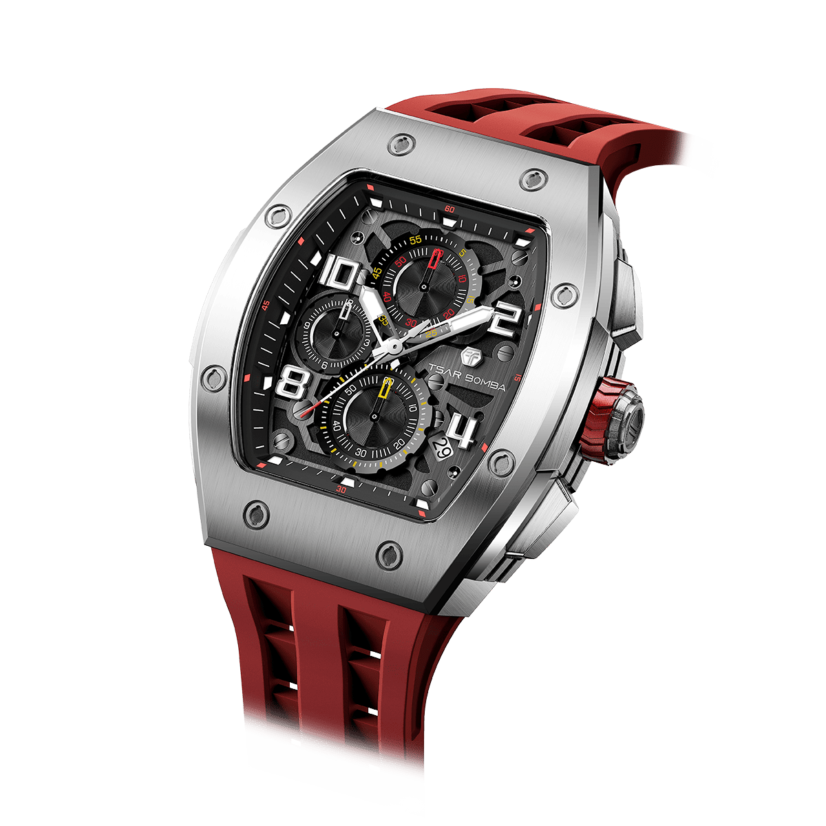 Elemental-TB8224Q - Silver Red Tsarbomba Watch