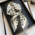 Simple Presbyopia Designer Letters Print Floral Silk Scarf Headband for Women Fashion Long Handle Bag Scarves Paris Shoulder Tote Luggage Ribbon Head Wraps CAT9 Great Shopping 4You