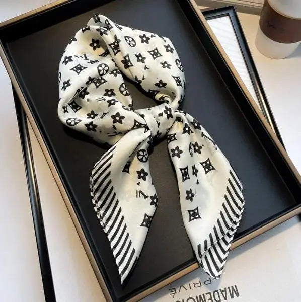 Simple Presbyopia Designer Letters Print Floral Silk Scarf Headband for Women Fashion Long Handle Bag Scarves Paris Shoulder Tote Luggage Ribbon Head Wraps CAT9 Great Shopping 4You