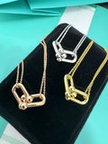 Luxury Fashion Designer Necklace Smooth U Shape Horseshoe Double Clasp Necklace Designer Women's Necklace Exquisite Collarbone Chain Great Shopping 4You