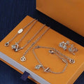Designer Pendant Necklace Earrings Bracelet Set Letter Design Fashion Necklace Choker for Women Party Birthday Gift with box Great Shopping 4You