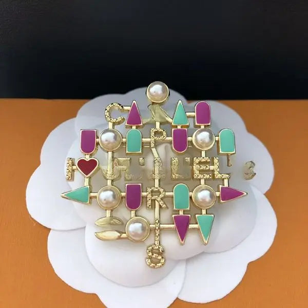Designer Letter Brooches Luxury Women Gold Plated Crystal Jewelry Brooch Charm Pin Wedding Love Gifts Accessorie Great Shopping 4You