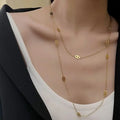 Light luxury Luxury Non-Fading Double designer Layer free shipping Pig Nose Extra Long Simple Niche High-End Feel Layered Sweater Chain Great Shopping 4You