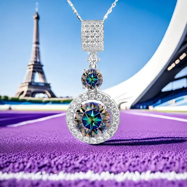 D color VVS1 Moissanite diamond 6CT queen pendant necklace S925 sterling silver elegant fashionable personalized celebrities Lockbone necklace for your love baby Great Shopping 4You