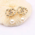 Gold Plated Designer Earrings Ear Stud Designers Brand Geometry Women Crystal Rhinestone Pearl Earring Wedding Party Jewerlry Classic Style Great Shopping 4You