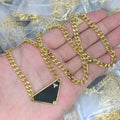 Luxury Designer Men's Hip Hop Necklace Classic Jewellery Women's Inverted Triangle Necklace Sweater Chain High Quality Real Photos Jewelry Gift Great Shopping 4You