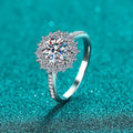 Elegant S925 Sterling Silver Moissanite Ring with Floral Sunflower Design - High-End, Hypoallergenic Jewelry for Women Great Shopping 4You