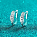 S925 sterling silver hoop earrings with moissanite stones, elegant and minimalist design, perfect for daily wear or special occasions Great Shopping 4You