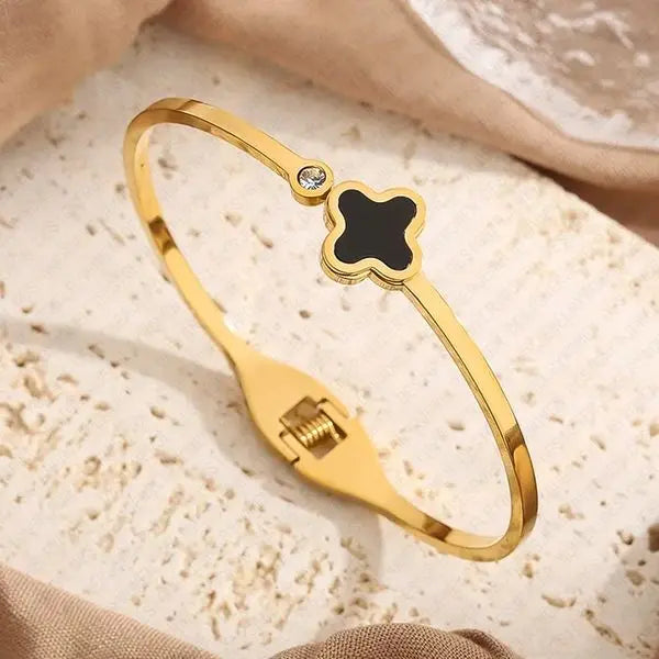 Designer Bracelet Bracelet for Women Stainless Steel 18K Gold Plated Bangle Diamond Flower Bangles Luxury Jewlery Designer for Women Great Shopping 4You