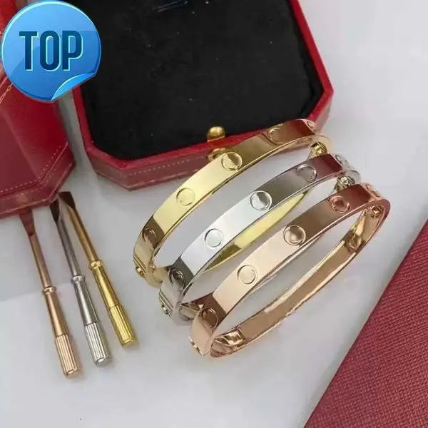 designer Bracelet titanium steel bracelet Luxury men's and women's 18K rose gold fashion popular do not fade color bracelet trend stainless steel accessories Great Shopping 4You