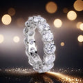 D color VVS1 0.5CT Moissanite band ring S925 sterling silver full circle Moissanite band ring Fashionable individual best-selling style jewelry band ring Great Shopping 4You