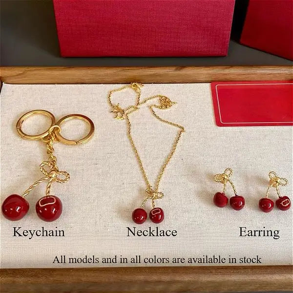 Cherry Series Keychains Entire Collection High-Quality Luxury Brand Designer Metal Luxury Women's Gifts Great Shopping 4You