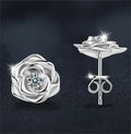 925 Sterling Silver Moissanite Rose Flower Stud Earrings for Women Jewelry Gift Great Shopping 4You