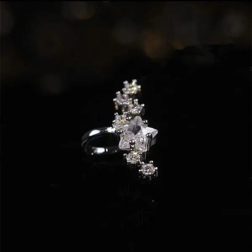 3443 Elegant Diamond Stud Ear Cuff with Piercings Needed Easy Great Shopping 4You