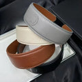 Designer Women's Headband Wide Leather Headband with Brand Logo Fashionable Retro Hair Accessory High-Quality Headband Great Shopping 4You
