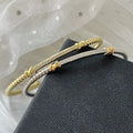 925 Silver Bracelet High Quality Designer Twisted Rope Bracelet Minimalist Punk Style Diamond Bangle Luxury Open Bracelet Multiple Styles Perfect Couple Gift Great Shopping 4You