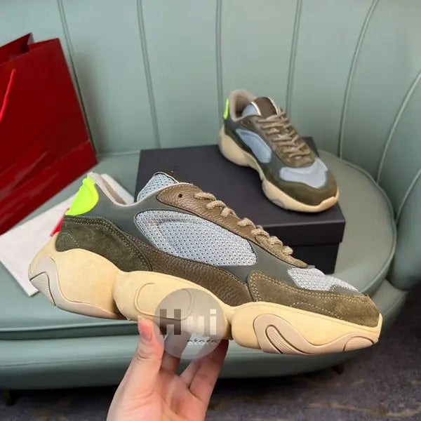 Mirror quality Designer Calfskin Casual Shoes Sneakers Vintage Suede Mesh Leather Trainers Fashion Stylist ShoesPatchwork Platform Lace-up Print dadshoes Great Shopping 4You