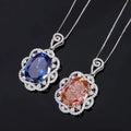 S925 Silver High-Carbon Diamond Large Dove Egg Pendant Necklace, Luxury Setting Design, 15x20mm Main Stone, Stylish and Elegant Women's Jewelry Great Shopping 4You