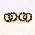 Gold Sirer color Charm Designers Letters Stud Clip Eardrop Round Geometric Famous Women Crystal Rhie Metal Earring Wedding Party Jewerlry Great Shopping 4You
