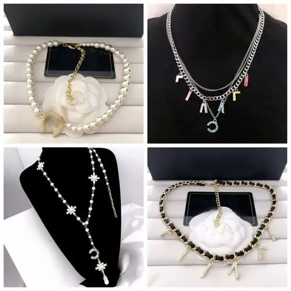 Necklace Designer High Quality Alloy Jewelry Fashion Gift Women's Pearl Necklace with Diamond Jewelry Daily Wear Great Shopping 4You