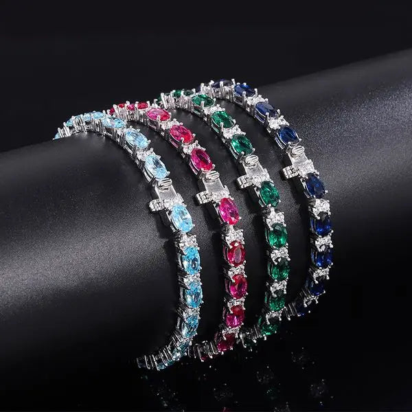 Chic S925 Solid Sterling Silver Ladies' Bracelet With Resin Diamonds - Versatile Piece Suitable For Formal Events Great Shopping 4You