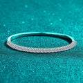 Luxurious Sterling Silver Pt950 Bangle Set With Paved Moissanites Ideal Romantic Present Great Shopping 4You