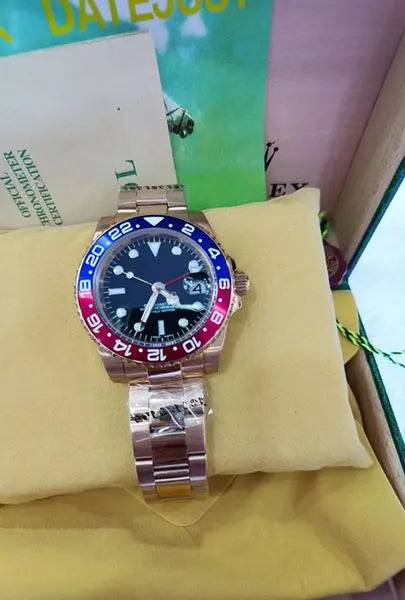 With original box Mens Watches 41mm Automatic Mechanical Watch Full Stainless Steel Blue red Ceramic Sapphire WristWatches Super luminous montre de 2813 Great Shopping 4You