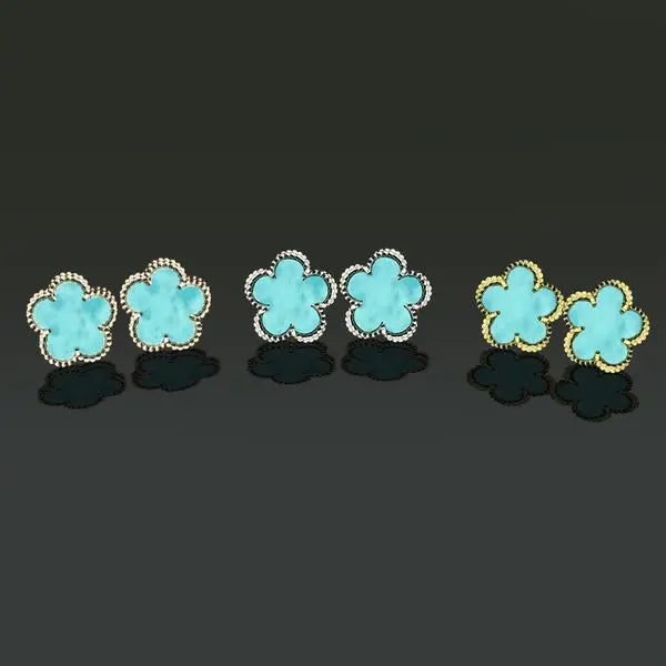 Designer Clover Studs Vintage Four Leaf Clover Charm Stud Earrings Mother-of-Pearl Stainless Steel silver gold Studs Agate rose for Women Great Shopping 4You