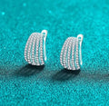 Luxury S925 Sterling Silver Moissanite Earrings with Detailed Diamond Accents Great Shopping 4You