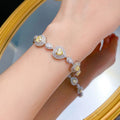 S925 Silver Heart-Shaped Yellow Diamond Bracelet for Women, Full Diamond Luxury Design, Elegant Gift for Her Great Shopping 4You