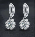 925 Sterling Silver Sunflower Moissanite Earrings - Classic 4-Prong Setting, Dazzling 3EX Cut, Rhodium Plated, Hypoallergenic, Gift for Her Great Shopping 4You