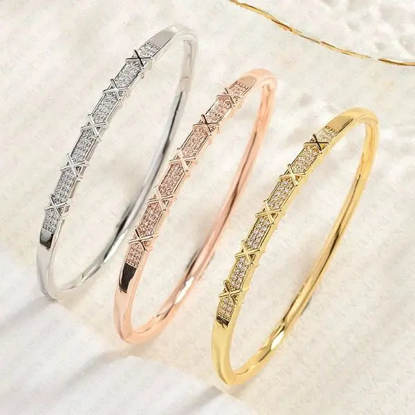Designer Bracelet Bracelet for Women Full Pave Bangle Diamond Bangles Letter Open Bangles Luxury Jewlery Designer for Women Elegant Timeless Sparkling Gift Great Shopping 4You