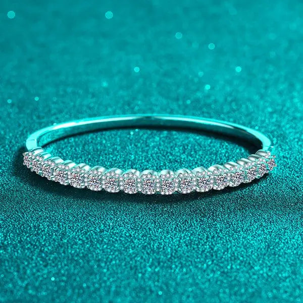 Full Moissanite Tennis Bracelet for Women 925 Sterling Silver PT950 Platinum Plated Bangle Minimalist Sparkle Jewelry Gift Great Shopping 4You