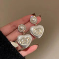 Women Fashion Earrings Pearl Love Desinger Luxury Stud Dangle Crystal Rhinestone Gold Plated Jewelry Wedding Party Gift Great Shopping 4You