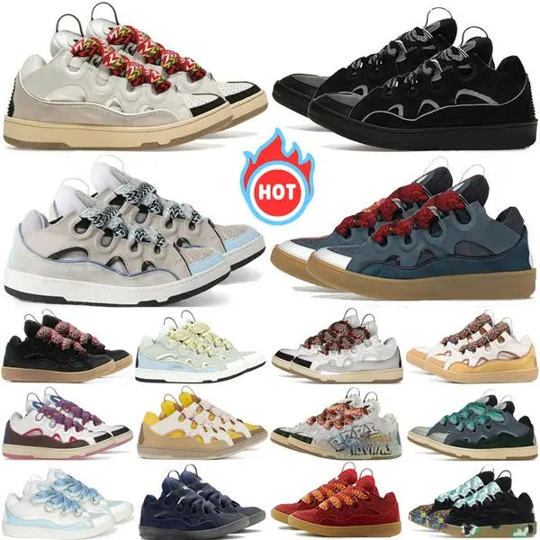 lavines Luxury shoes Leather Curb Sneakers Designer Dress Shoes For Men Women Extraordinary Casual Sneaker Calfskin Rubber Nappa Platformsole mens Great Shopping 4You